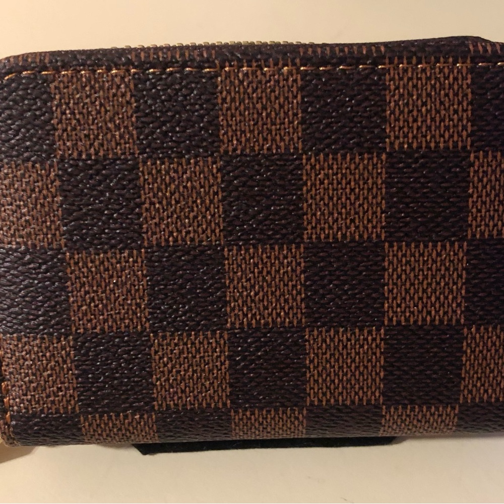 Small Checkered Brown and Black Wallet